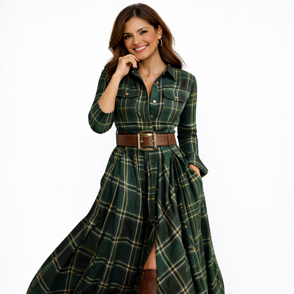 Beatriz ❘ Vestido largo de cuadros