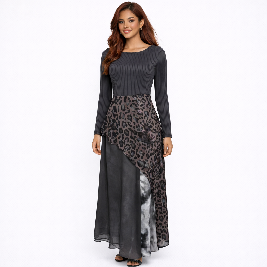 Selene | Vestido Maxi Bohemio Leopardo