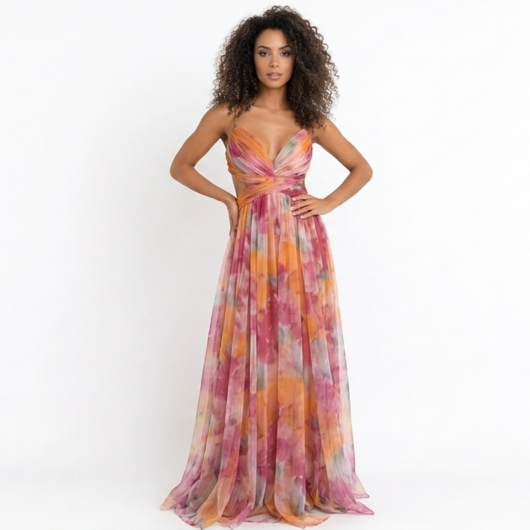 Paulina | Vestido Largo Con Estampado Floral