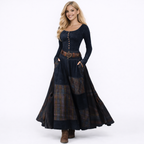 Elisa | Vestido maxi de ante con cinturón