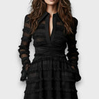 Mercedes | Vestido Midi Con Flecos Transparentes