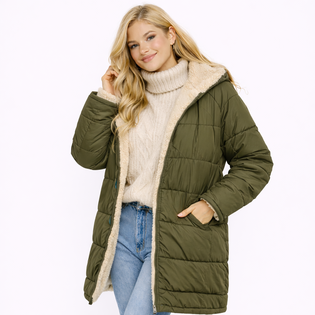 Amelia |Chaqueta Acolchada con Borrego