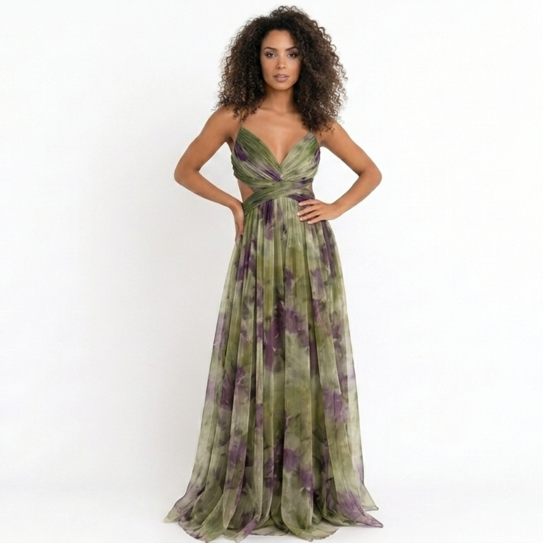 Paulina | Vestido Largo Con Estampado Floral