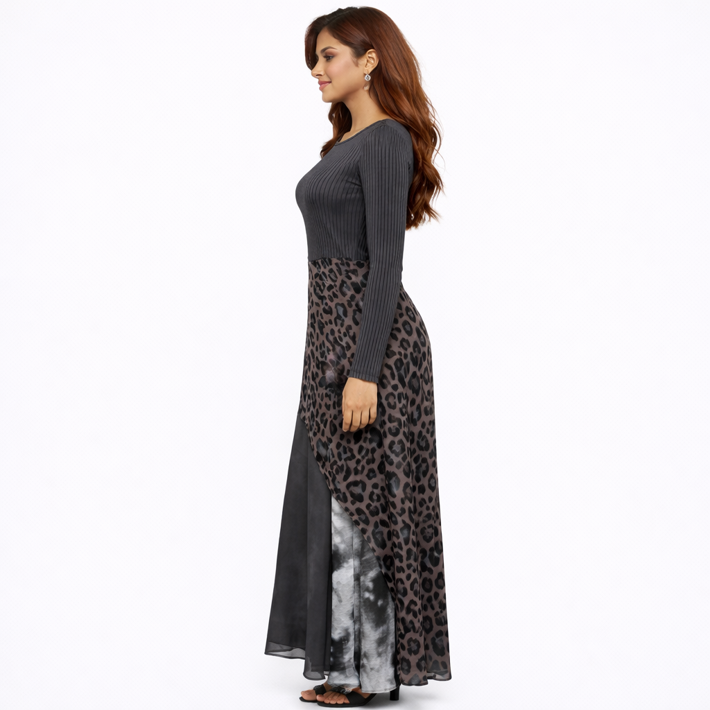 Selene | Vestido Maxi Bohemio Leopardo