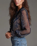 Amelia | Blusa Retro con Cremallera Frontal y Caída Fluida