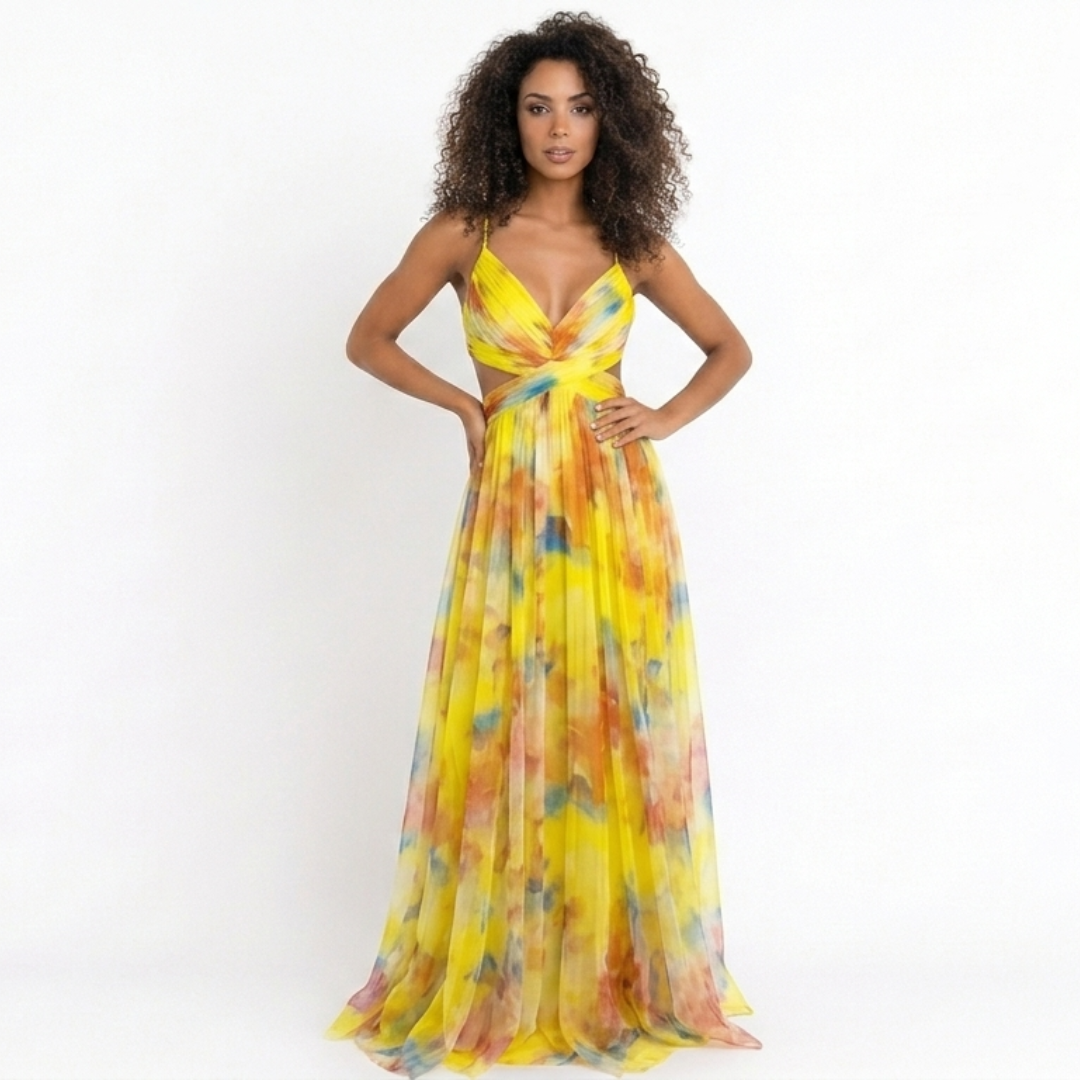 Paulina | Vestido Largo Con Estampado Floral