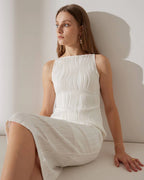 Elena | Vestido Camisero con Textura Ondas de Agua