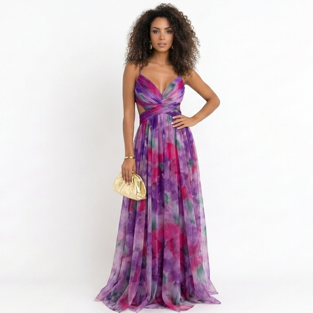 Paulina | Vestido Largo Con Estampado Floral