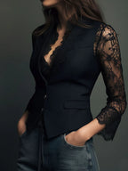 Nadia| Blazer Negro con Encaje