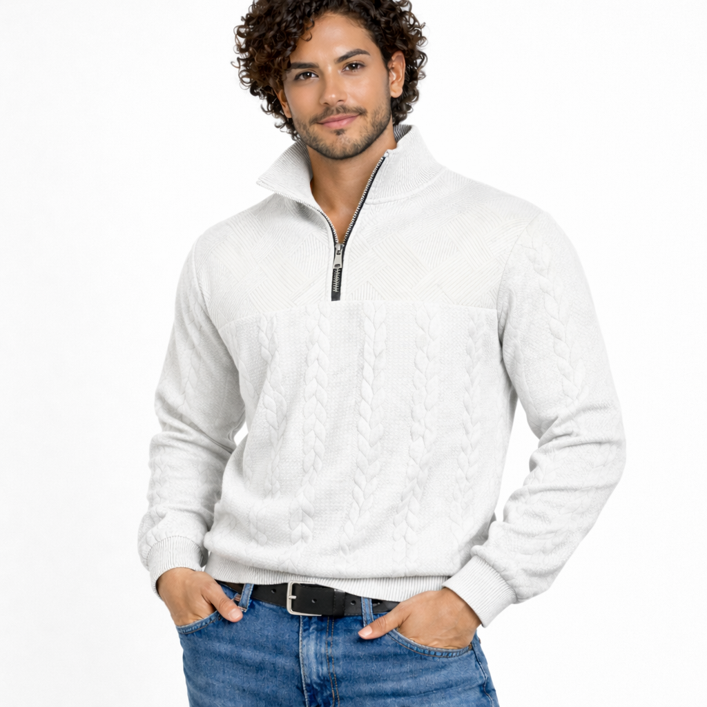 Rafael | Suéter vintage con cremallera para hombre