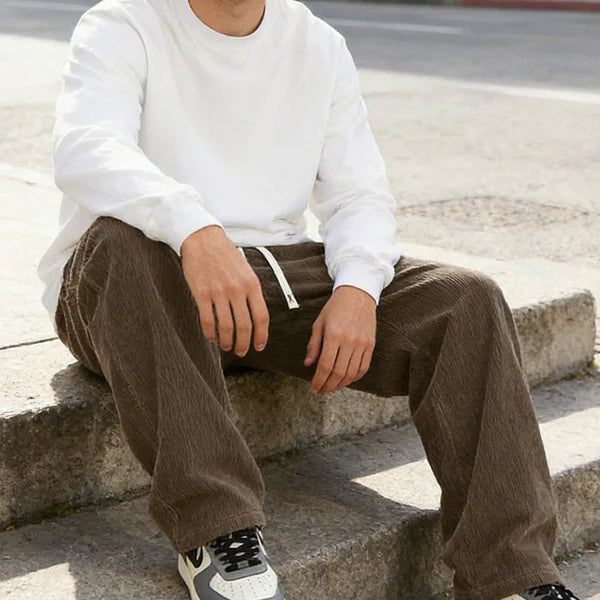 José | Pantalón Ancho de Hombre Con Cordón y Bolsillos.