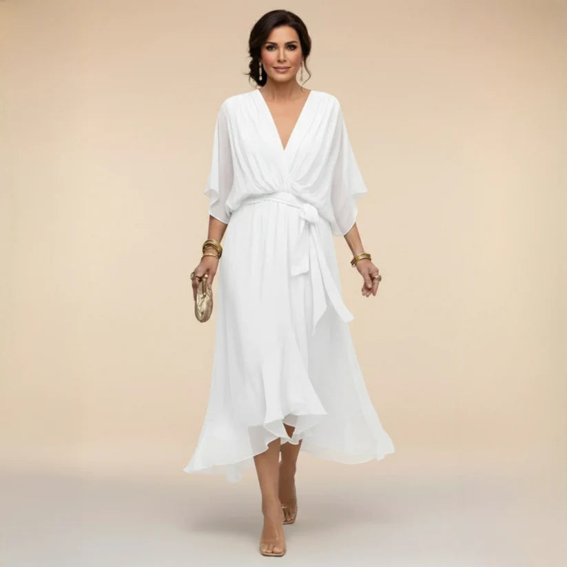 Mónica | Vestido Elegante de Chiffon con Escote en V