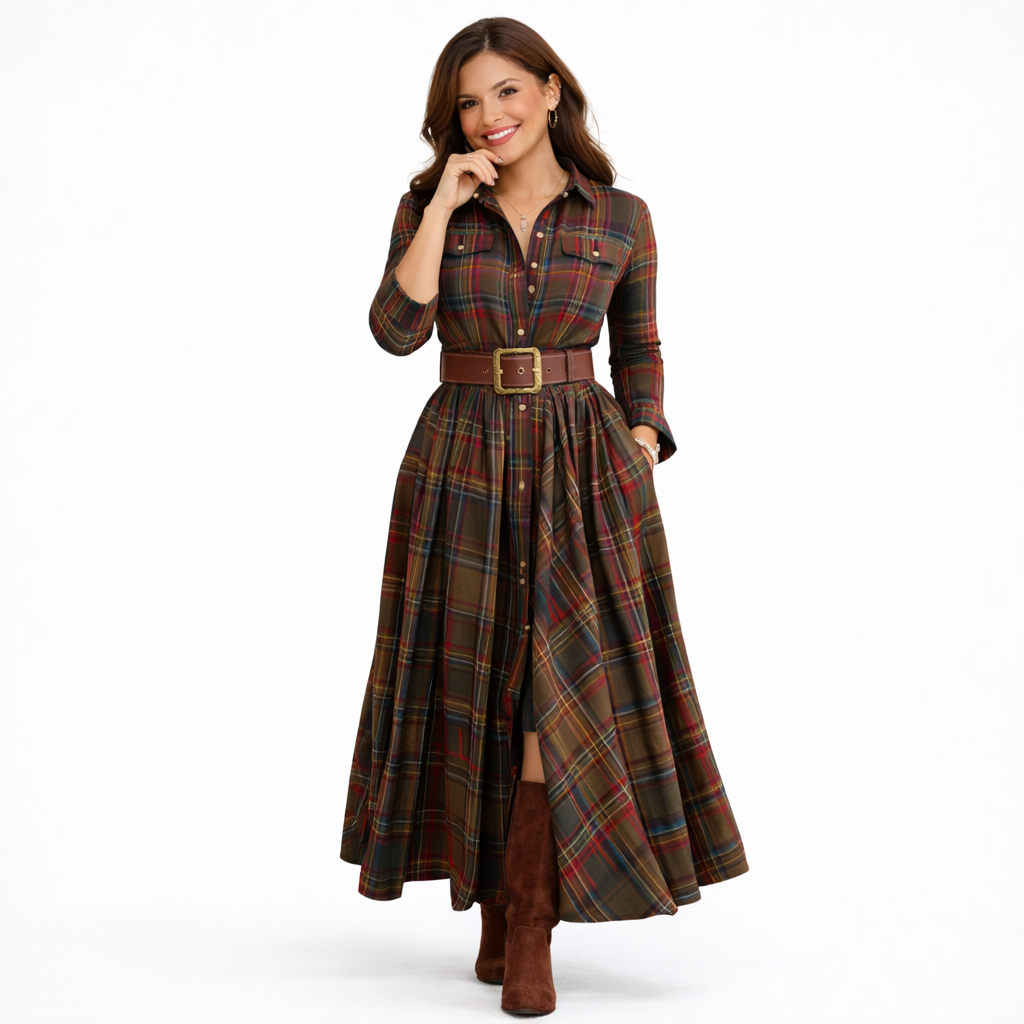 Beatriz ❘ Vestido largo de cuadros