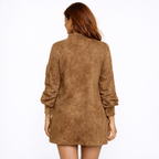 Lidia ❘ Minivestido oversize de ante con cuello alto