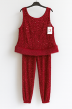 CORDSET NEVE – Conjunto de blusa y pantalón con lentejuelas.