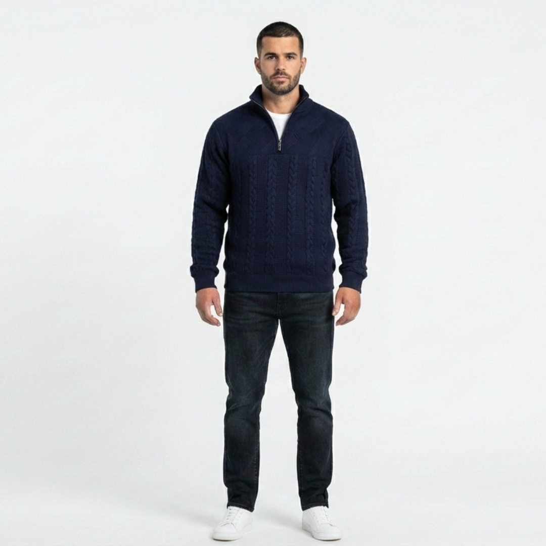 Rafael | Suéter vintage con cremallera para hombre