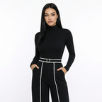 Emma | Conjunto elegante de dos piezas con cuello alto y pantalón ancho