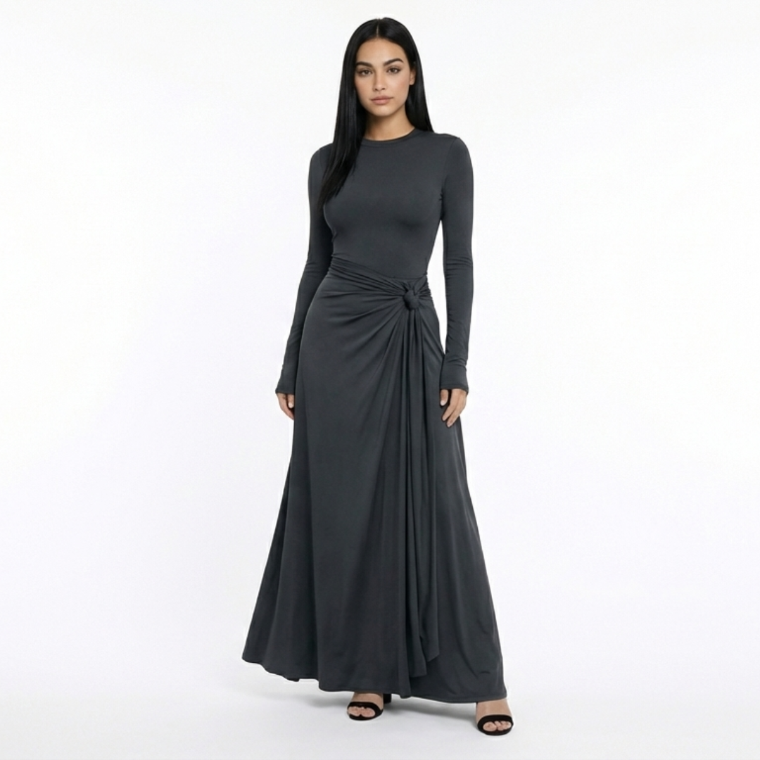 Naiara ❘ Vestido maxi con nudo lateral