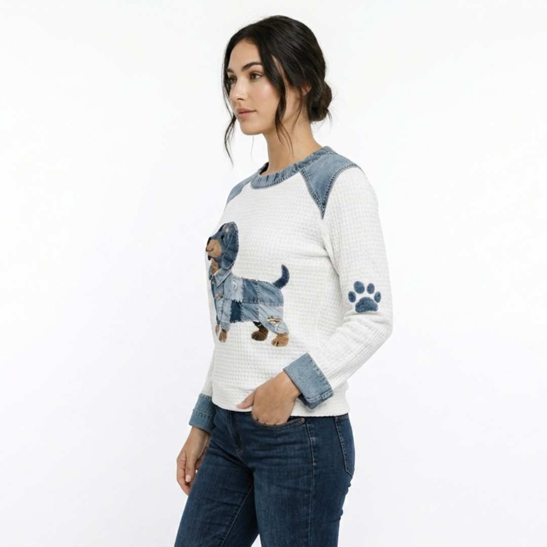 Nuria - Perro salchicha con patchwork denim