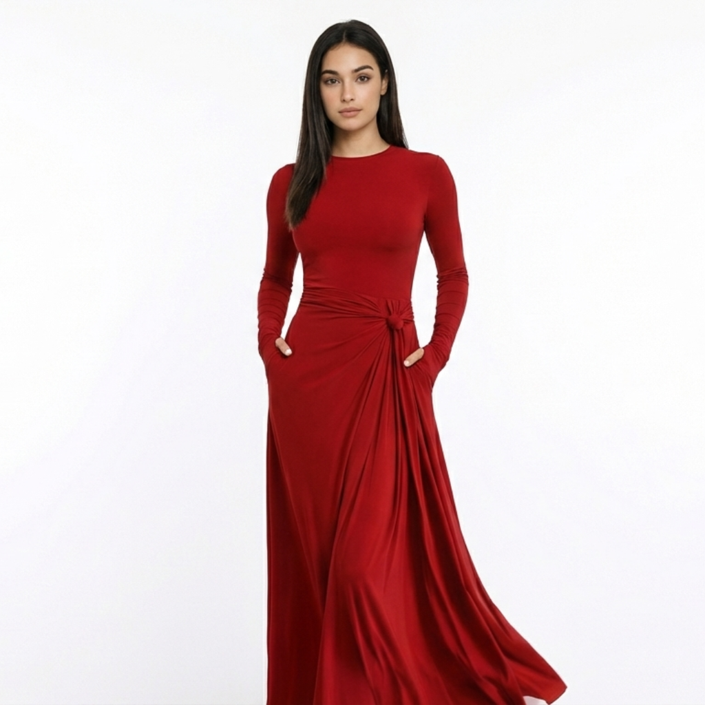 Naiara ❘ Vestido maxi con nudo lateral