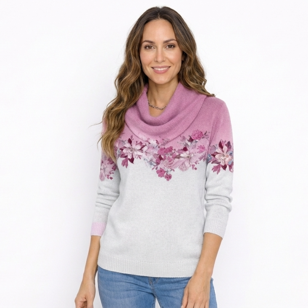 Luz Maria | Suéter floral con cuello suave