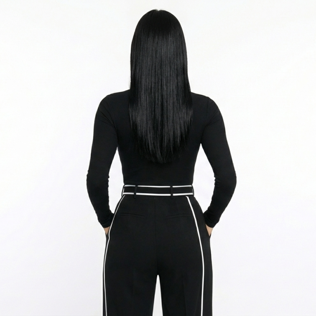 Emma | Conjunto elegante de dos piezas con cuello alto y pantalón ancho