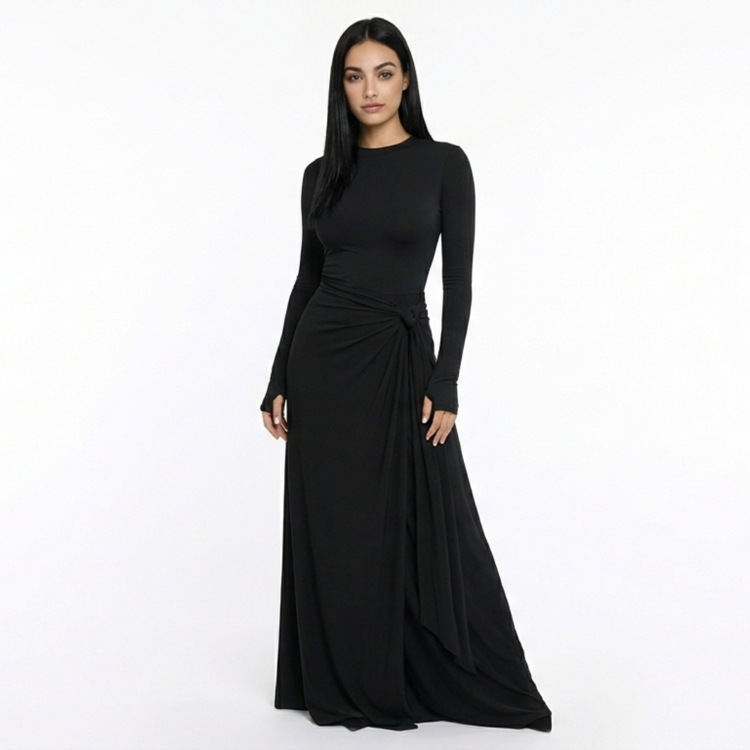 Naiara ❘ Vestido maxi con nudo lateral