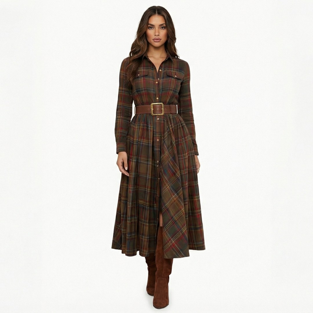 Beatriz ❘ Vestido largo de cuadros