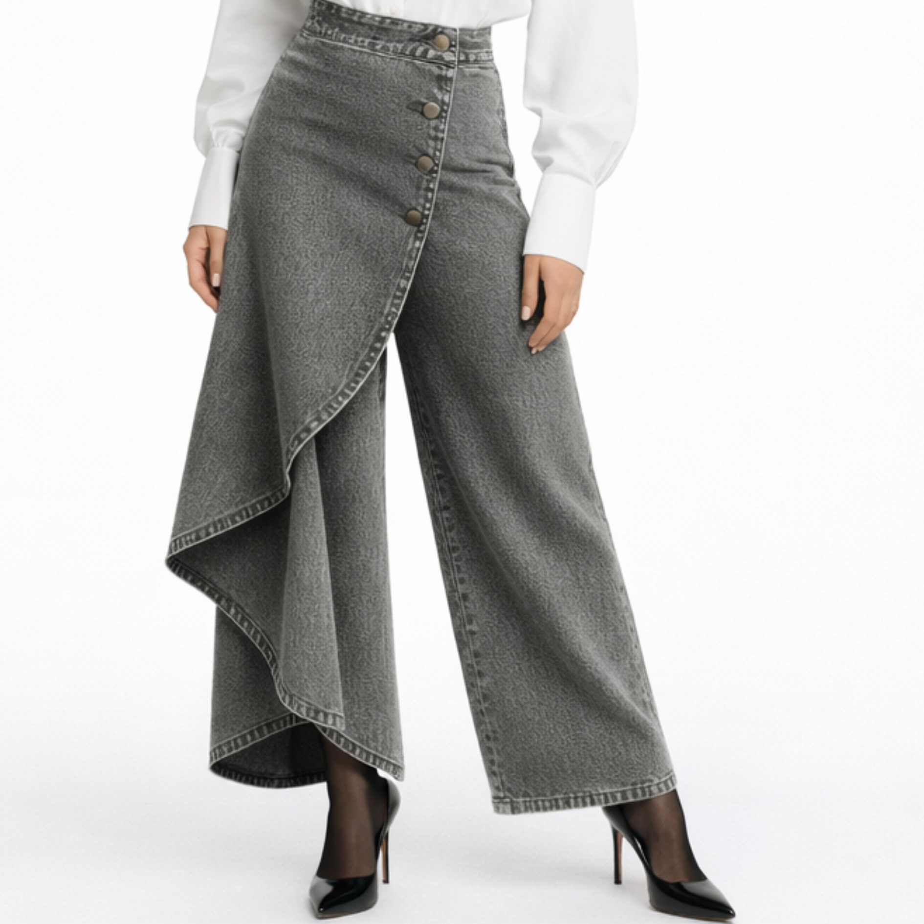 Marta | Jeans de Talle Alto con Pierna Ancha y Corte Relajado en Diseño Elegante