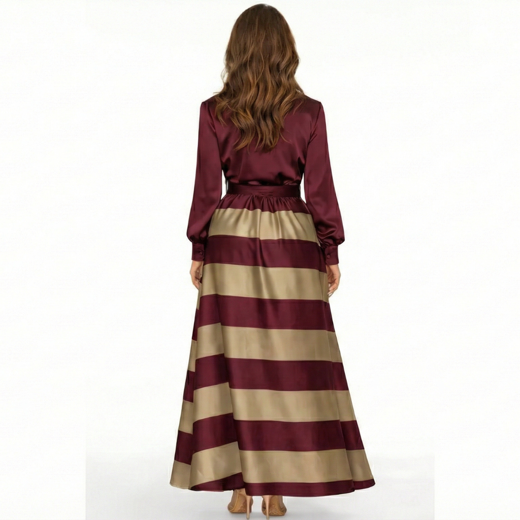 Elisa | Vestido de Rayas con Cintura Ajustable