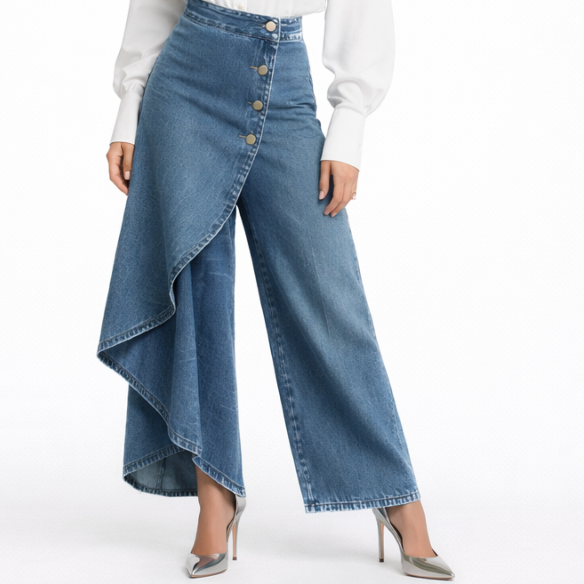 Marta | Jeans de Talle Alto con Pierna Ancha y Corte Relajado en Diseño Elegante