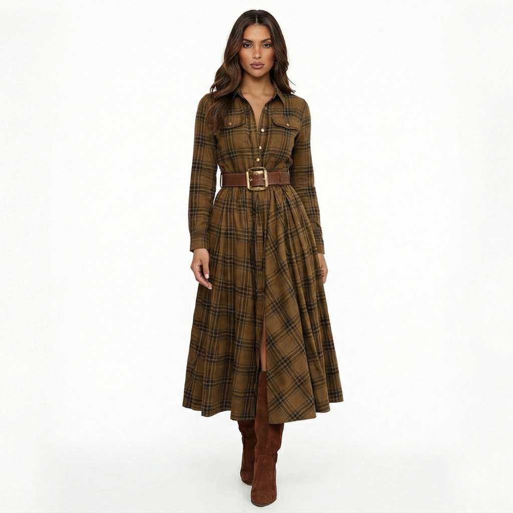 Beatriz ❘ Vestido largo de cuadros