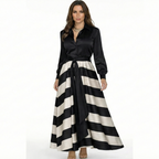 Elisa | Vestido de Rayas con Cintura Ajustable