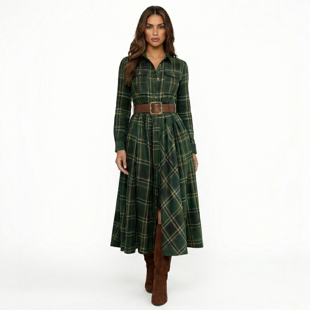 Beatriz ❘ Vestido largo de cuadros