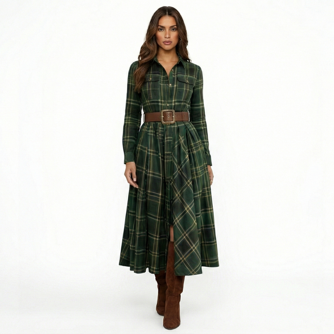 Beatriz ❘ Vestido largo de cuadros