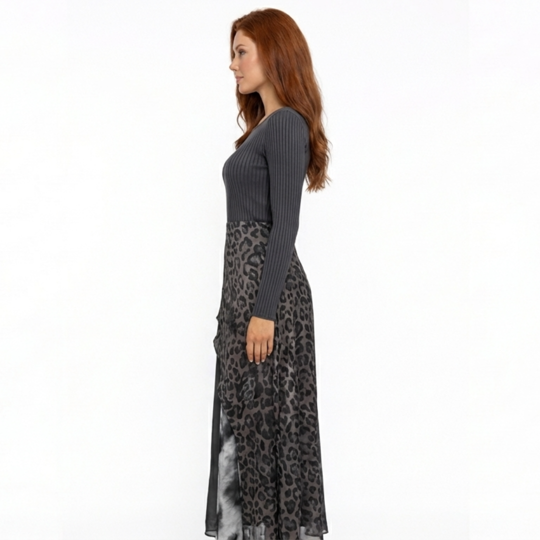 Selene | Vestido Maxi Bohemio Leopardo