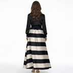 Elisa | Vestido de Rayas con Cintura Ajustable