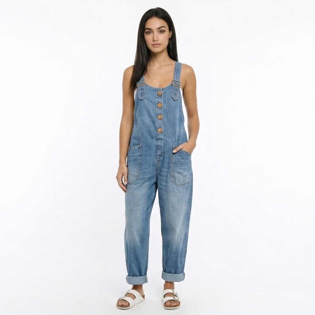 Roció | Mono Vaquero Casual Con Hebilla