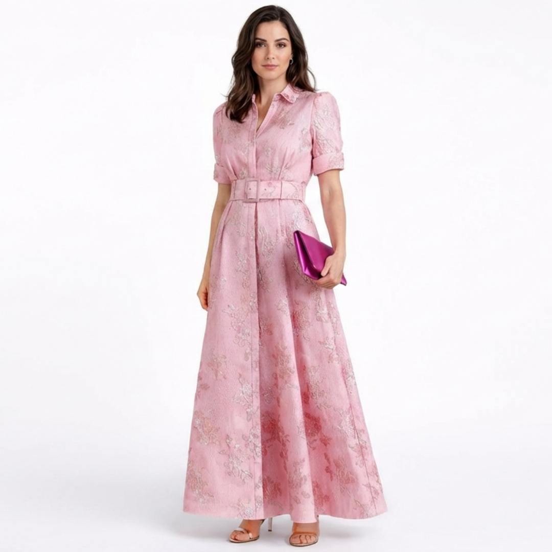 Anabella | Vestido Con Mangas Cortas Abullonadas