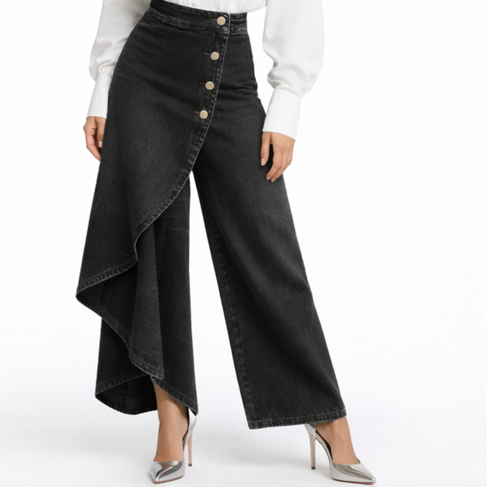 Marta | Jeans de Talle Alto con Pierna Ancha y Corte Relajado en Diseño Elegante