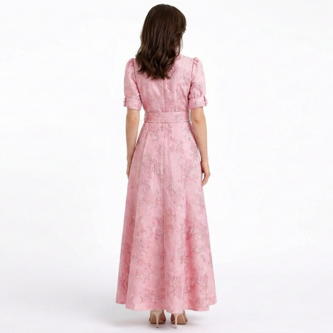 Anabella | Vestido Con Mangas Cortas Abullonadas