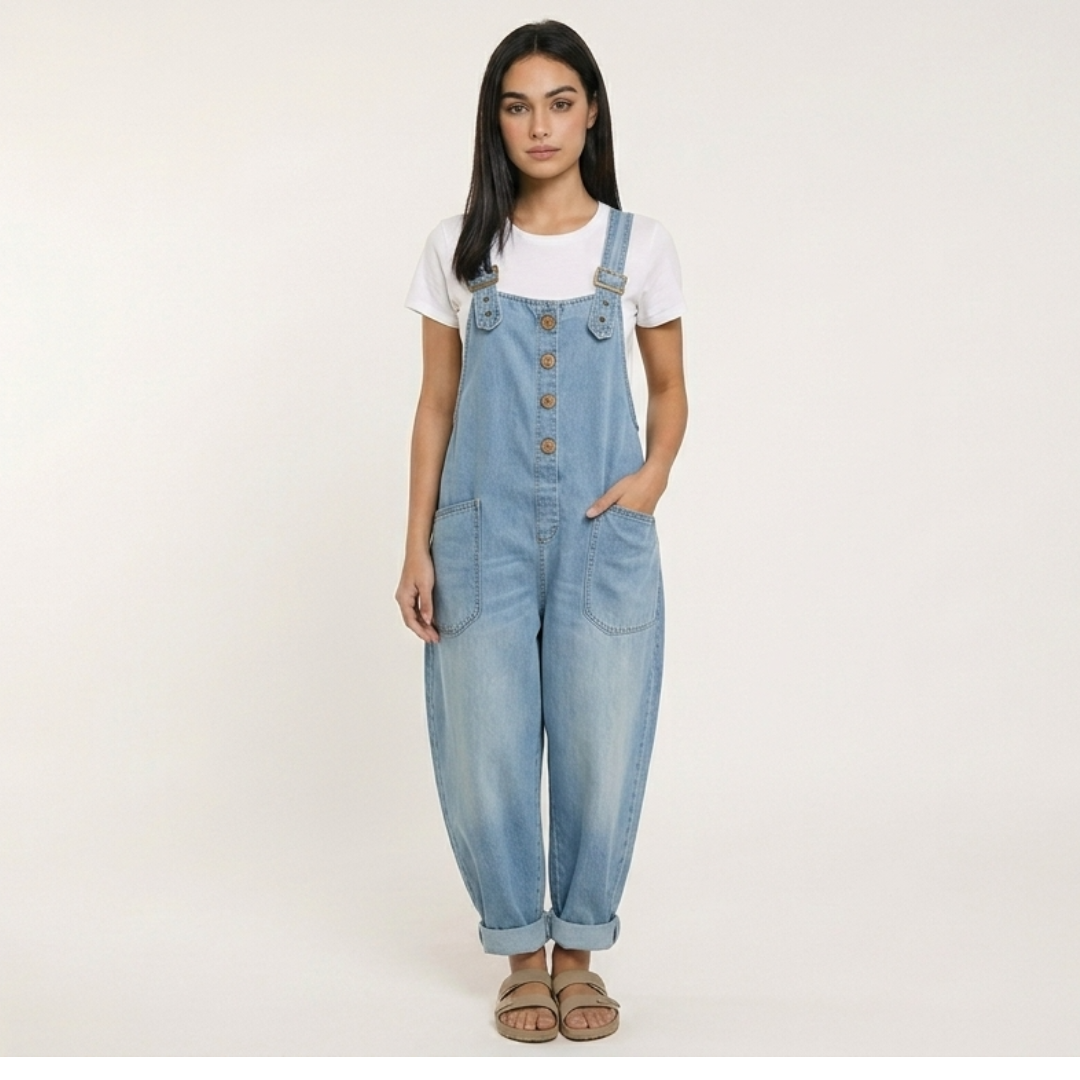 Roció | Mono Vaquero Casual Con Hebilla