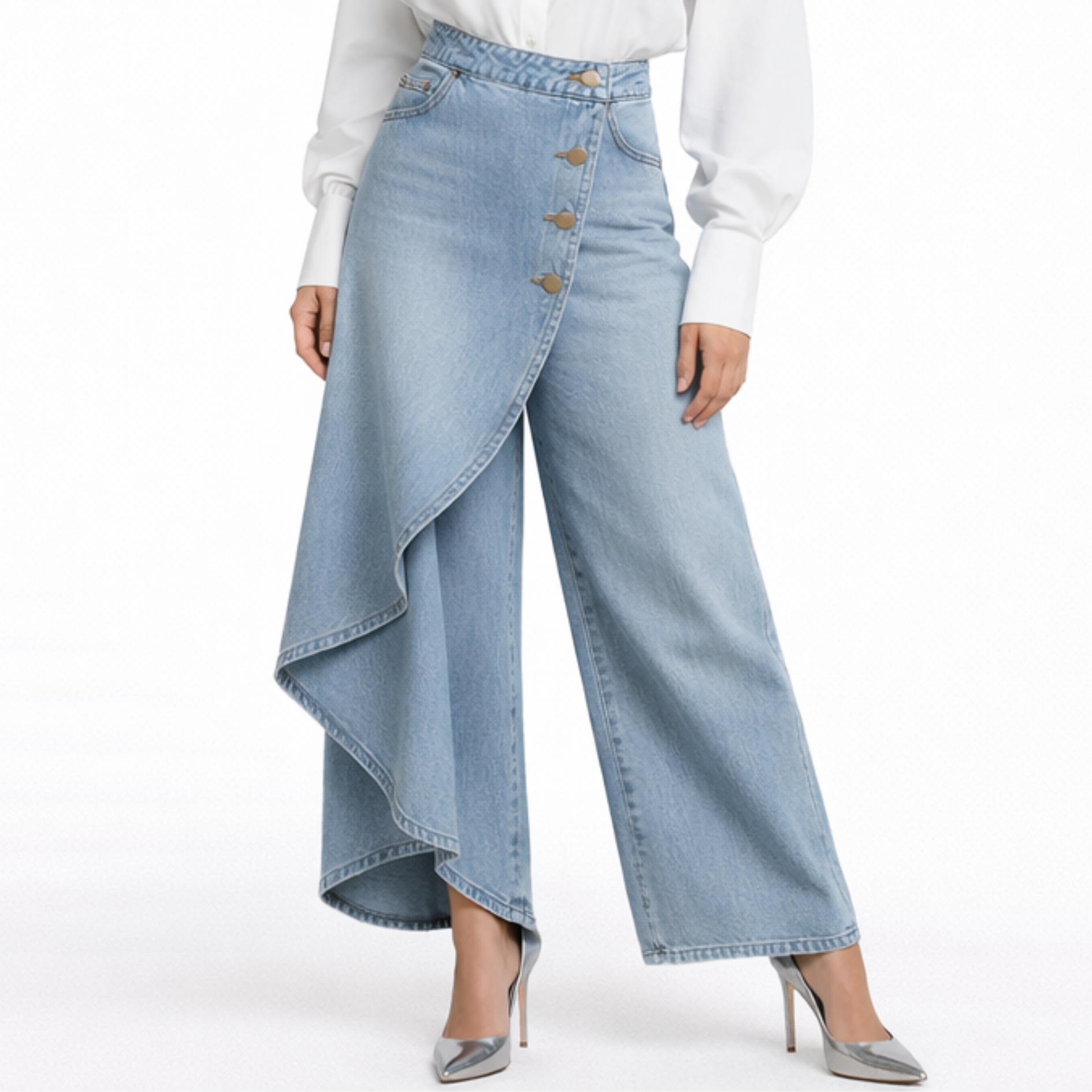 Marta | Jeans de Talle Alto con Pierna Ancha y Corte Relajado en Diseño Elegante