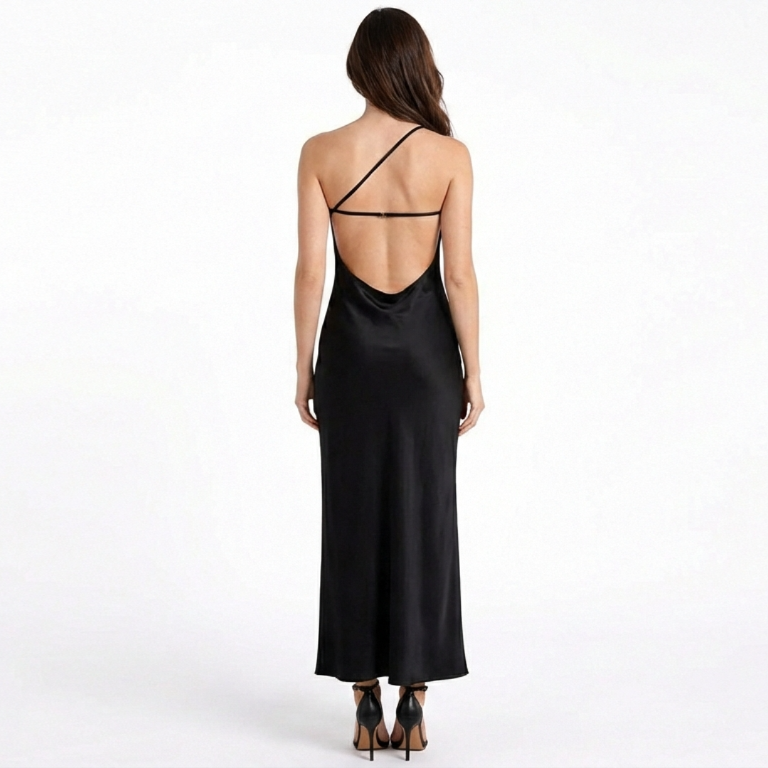 Valeria | Vestido Maxi Satinado con Abertura