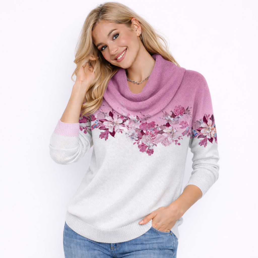 Luz Maria | Suéter floral con cuello suave