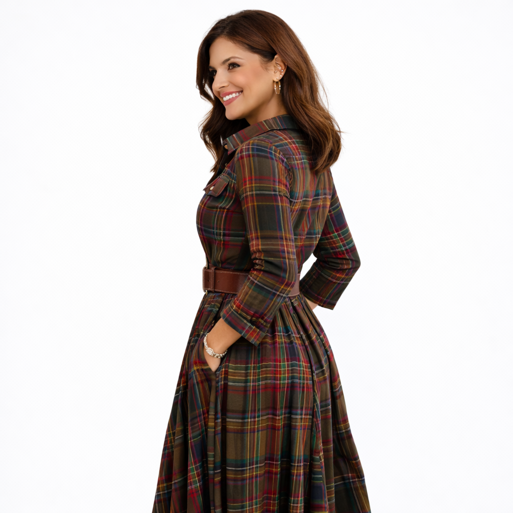 Beatriz ❘ Vestido largo de cuadros