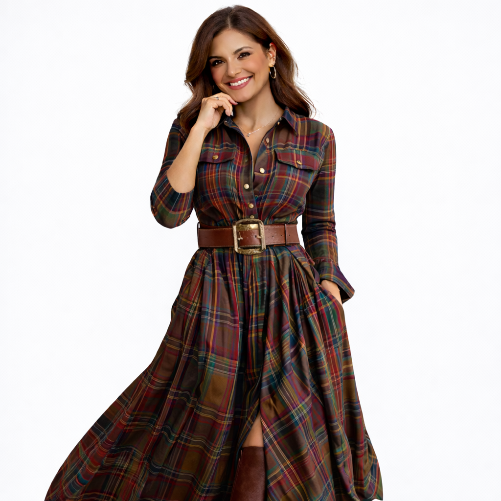 Beatriz ❘ Vestido largo de cuadros